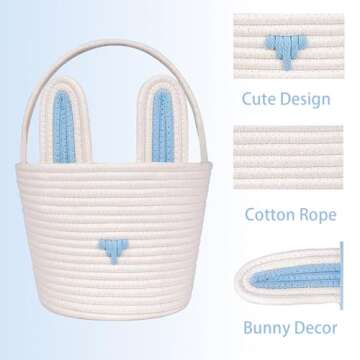 Poschnor Large Easter Basket for Kids - Gift Ready