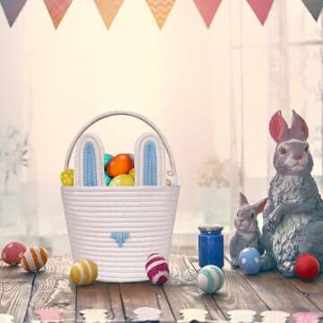 Poschnor Large Easter Basket for Kids - Gift Ready