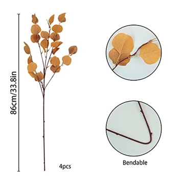 Artificial Eucalyptus Leaves Stems for Fall Decor