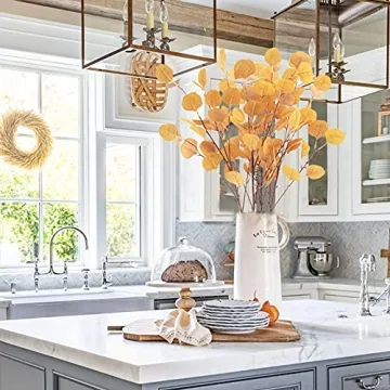 Artificial Eucalyptus Leaves Stems for Fall Decor