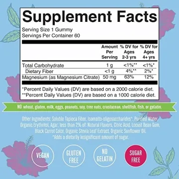 Kids Vegan Magnesium Gummies for Bone Health Relaxation