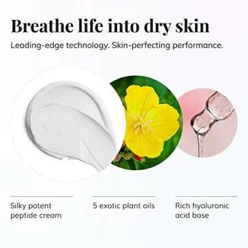 Le Mieux Bio Cell Rejuvenating Cream - Triple Peptide Facial Moisturizer with Hyaluronic Acid, Squalane & Rose Hip, Night & Day Cream for Face & Neck, No Parabens or Sulfates (1.75 oz / 52 ml)