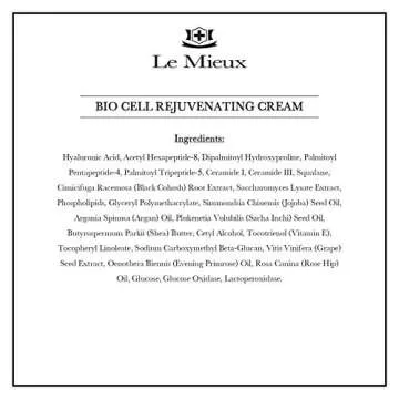 Le Mieux Bio Cell Rejuvenating Cream - Triple Peptide Facial Moisturizer with Hyaluronic Acid, Squalane & Rose Hip, Night & Day Cream for Face & Neck, No Parabens or Sulfates (1.75 oz / 52 ml)
