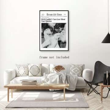 Trendy Black and White Newspaper Wall Art for Home
