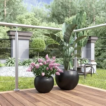 Stylish DTY Fiberstone Planter - Indoor/Outdoor, Modern Design