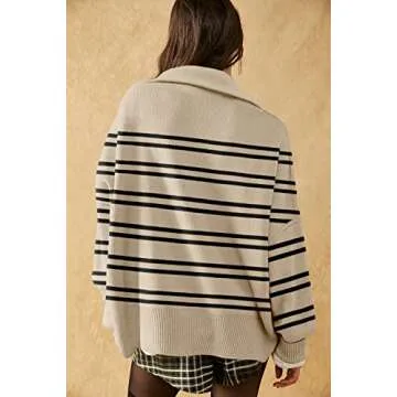Womens Stylish Oversized Tunic Sweaters with Zipper