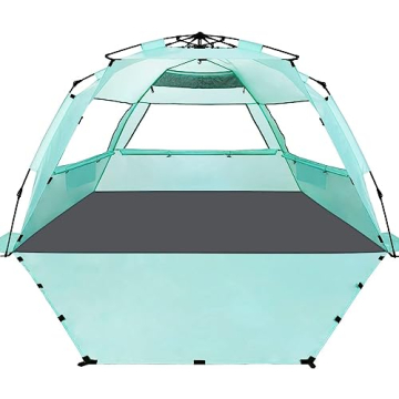 WhiteFang Deluxe XL Pop Up Beach Tent: Spacious, UV Protected Shelter for Family Fun at the Beach