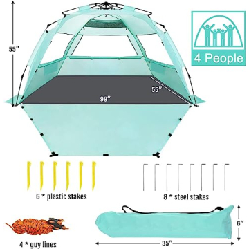 WhiteFang XL Pop Up Beach Tent with UV Protection