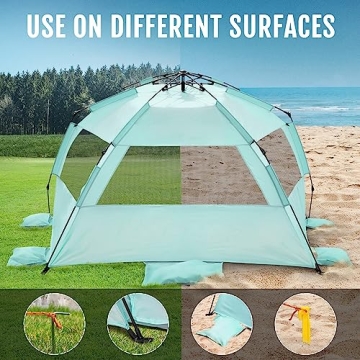 WhiteFang XL Pop Up Beach Tent with UV Protection