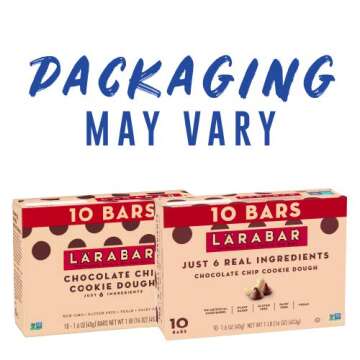 LÄRABAR Chocolate Chip Cookie Dough, Gluten Free Vegan Fruit & Nut Bar, 1.6 oz Bars, 10 Ct