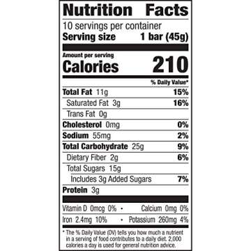 LÄRABAR Chocolate Chip Cookie Dough, Gluten Free Vegan Fruit & Nut Bar, 1.6 oz Bars, 10 Ct