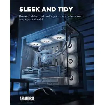 ASIAHORSE 16AWG PSU Cable Extension Power Cords, Customized Power Supply Mod Sleeve Extension Cable, ATX/EPS/8-pin PCI-E/6-pin PCI-E for ATX Power Supply (White)