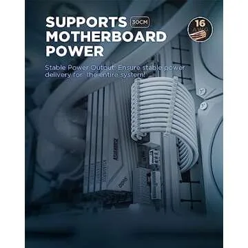 ASIAHORSE 16AWG PSU Cable Extension Power Cords, Customized Power Supply Mod Sleeve Extension Cable, ATX/EPS/8-pin PCI-E/6-pin PCI-E for ATX Power Supply (White)