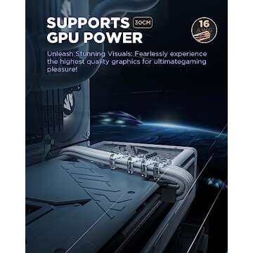 ASIAHORSE 16AWG PSU Cable Extension Power Cords, Customized Power Supply Mod Sleeve Extension Cable, ATX/EPS/8-pin PCI-E/6-pin PCI-E for ATX Power Supply (White)