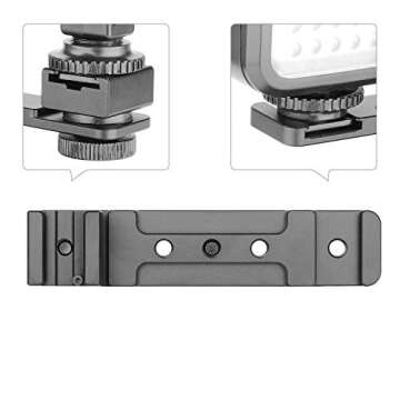 ChromLives Hot Shoe Extension Bar Mount, Cold Shoe Extension Flash Bracket, Dual Straight Mount Flash Bracket Compatible with Nikon Canon Sony Olympus DSLR Camera Camcorder DV