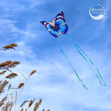 Mint's Colorful Life Butterfly Kite for Kids & Adults Easy to Fly, Large Single Line Kites with 300f...