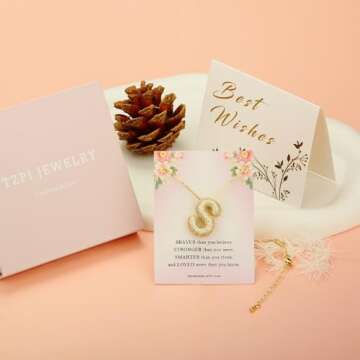 TZPI 18K Bubble Letter Necklace Gold for Women, Initial Necklaces Rhinestone Chunky Bubble Letter Necklace for Her, Charm Puff Name Pendant Alphabet Necklaces Non Tarnish Gold Plated Jewelry