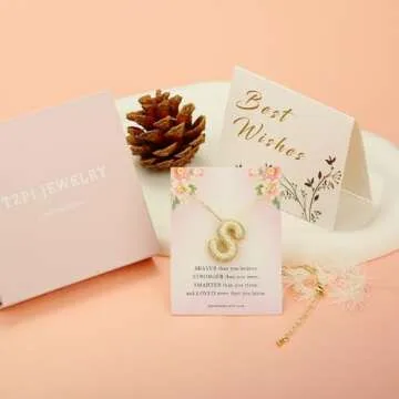 TZPI 18K Bubble Letter Necklace Gold for Women, Initial Necklaces Rhinestone Chunky Bubble Letter Necklace for Her, Charm Puff Name Pendant Alphabet Necklaces Non Tarnish Gold Plated Jewelry