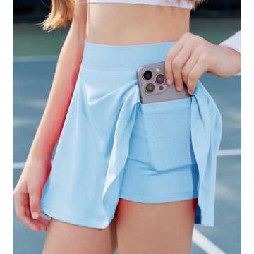 Arshiner Girl's Sport Skirts with Shorts - Stylish Active Skorts