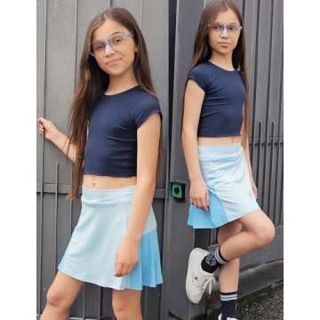 Arshiner Girl's Athletic Pleated Skort for Active Girls