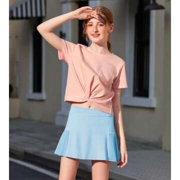 Arshiner Girl's Athletic Pleated Skort for Active Girls
