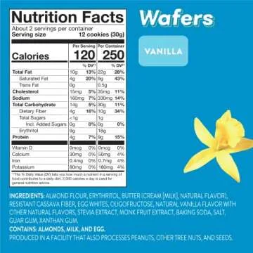 HighKey Gluten Free Vanilla Wafer Cookies - 3 Pack Low Carb Keto Snack Sugar Free Dessert Diabetic Snacks Healthy Diet Friendly Food Sweet for Adults Almond Flour Cookie Zero Sugar Added Protein Treat