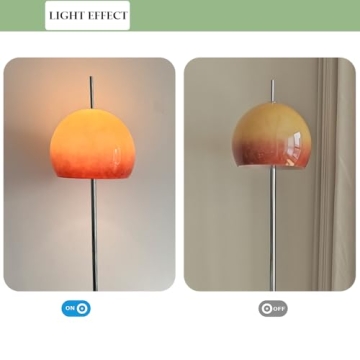 Aeyee Glass Floor Lamp with Orange Dome Shade