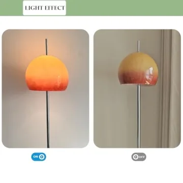 Aeyee Glass Floor Lamp with Orange Dome Shade