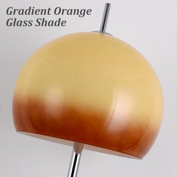 Aeyee Glass Floor Lamp with Orange Dome Shade