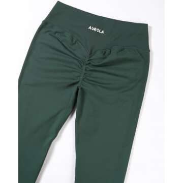 AUROLA Impressive Women Workout Leggings High Waist Yoga Pants, Seamless Running Athletic Leggings for Women(Eden Green,M)