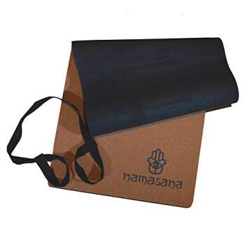 Namasana Yoga Mat-Eco Friendly Non Slip Durable for Yoga, Pilates, Floor Exercises Fitness. Natural Cork with Natural Rubber Back. Custom Design. Mat Includes Carrying Strap (Brown)