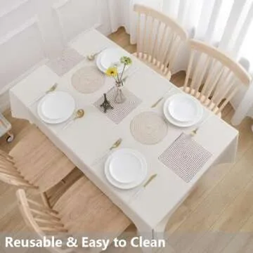 TruDelve Heavy Duty Vinyl Table Cloth Plastic Table Cloth for Kitchen Dining Table Wipeable PVC Waterproof Tablecloth for Rectangle Table(54"x72",Geometry)