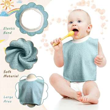 6 Pack Soft Cotton Baby Bibs for Feeding & Drooling
