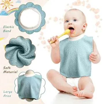6 Pack Soft Cotton Baby Bibs for Feeding & Drooling