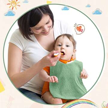 6 Pack Soft Cotton Baby Bibs for Feeding & Drooling