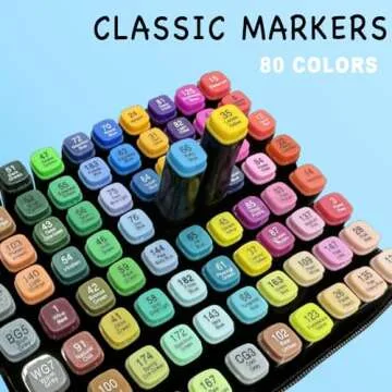 HEVEGRD 80 Colors Alcohol Markers Set, Dual Tips Blender Art Markers for Drawing Permanent Sketch Markers for adult coloring, Illustrations Alcohol Based Markers, Artist Pens