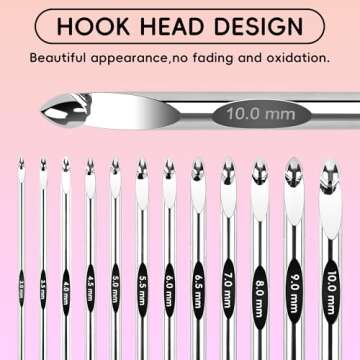 Tunisian Crochet Hooks Set - Tunisian Crochet Hook, Interchangeable Metal Tunisian Crochet Hooks Set with Cable, Tunisian Crochet Hooks, Nickel Plated Aluminum, Ergonomic 3mm-10mm, 26-Piece Set