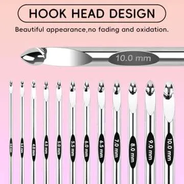 Tunisian Crochet Hooks Set - Tunisian Crochet Hook, Interchangeable Metal Tunisian Crochet Hooks Set with Cable, Tunisian Crochet Hooks, Nickel Plated Aluminum, Ergonomic 3mm-10mm, 26-Piece Set