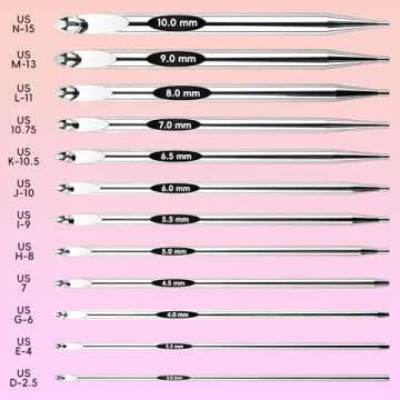 Tunisian Crochet Hooks Set - Tunisian Crochet Hook, Interchangeable Metal Tunisian Crochet Hooks Set with Cable, Tunisian Crochet Hooks, Nickel Plated Aluminum, Ergonomic 3mm-10mm, 26-Piece Set