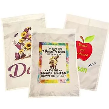 6 Blank Polyester Garden Flags for DIY Decoration