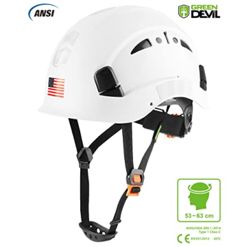 GREEN DEVIL Adjustable Vented Safety Helmet - Lightweight