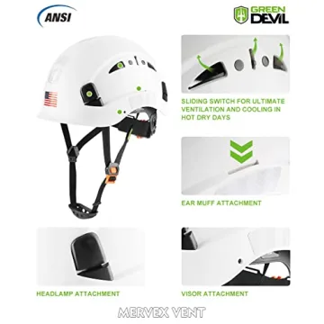 GREEN DEVIL Adjustable Vented Safety Helmet - Lightweight