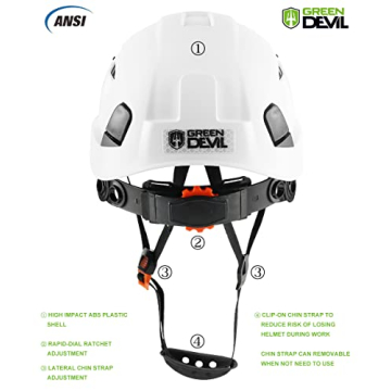 GREEN DEVIL Adjustable Vented Safety Helmet - Lightweight