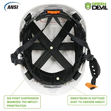 GREEN DEVIL Adjustable Vented Safety Helmet - Lightweight