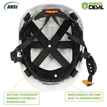 GREEN DEVIL Adjustable Vented Safety Helmet - Lightweight