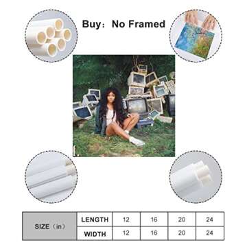 Stylish SZA Canvas Art Poster - 12x12 Modern Wall Print for Home Decor