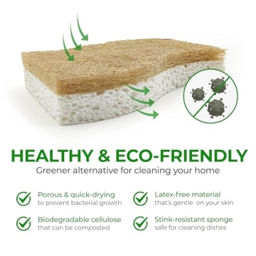 AIRNEX Eco-Friendly Biodegradable Kitchen Sponge Pack of 12