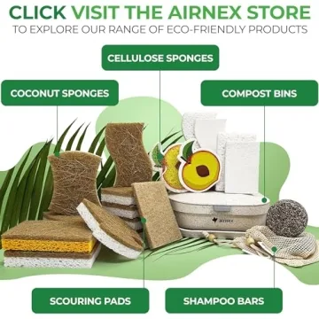 AIRNEX Eco-Friendly Biodegradable Kitchen Sponge Pack of 12