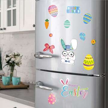 Hianjoo Easter Decorations Window Clings Stickers 120 PCS 9 Sheets, Bunny Chick Eggs Stickers for School Home Office Party Accessory Easter Home Party Ornament Holiday Supplies