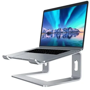 SOUNDANCE Laptop Stand - Ergonomic Aluminum Computer Riser for 10 to 15.6 Inches Laptops in Silver